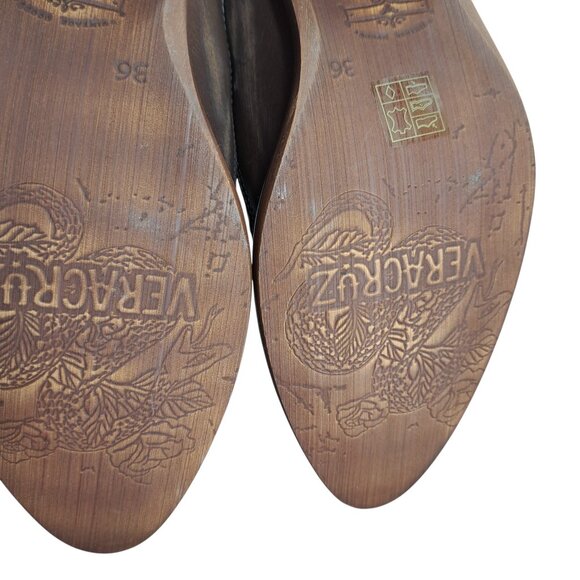 Veracruz Artisans Sundance Brown Leather Cutout Mules Size 36 US 5.5-6 Boho - Picture 8 of 13